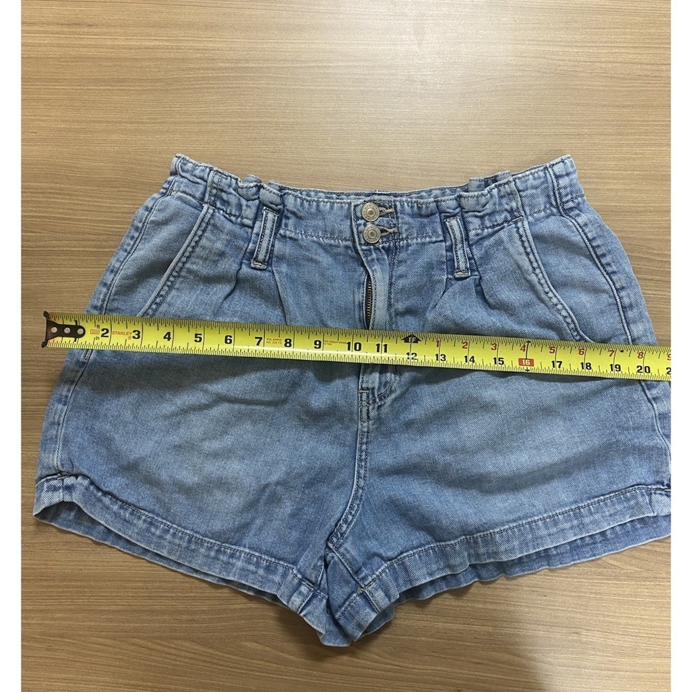 American Eagle Jean Mom Shorts Womens 10 High Rise Denim Relaxed Pleated Casual - Picture 5 of 11